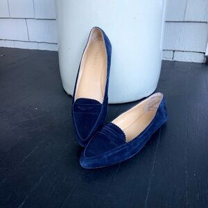Talbots Deep Blue Suede Flats